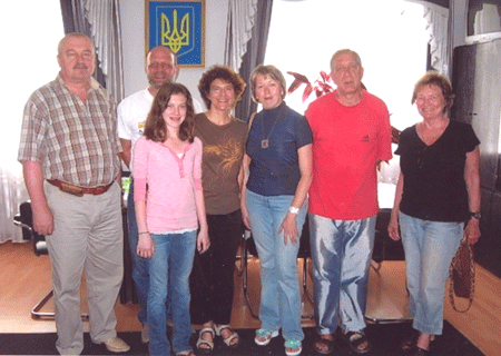 Kazyatyn Mayor Visotsky, Jon Michelle, Kate, Svetlana, Vladimir and Jackie.